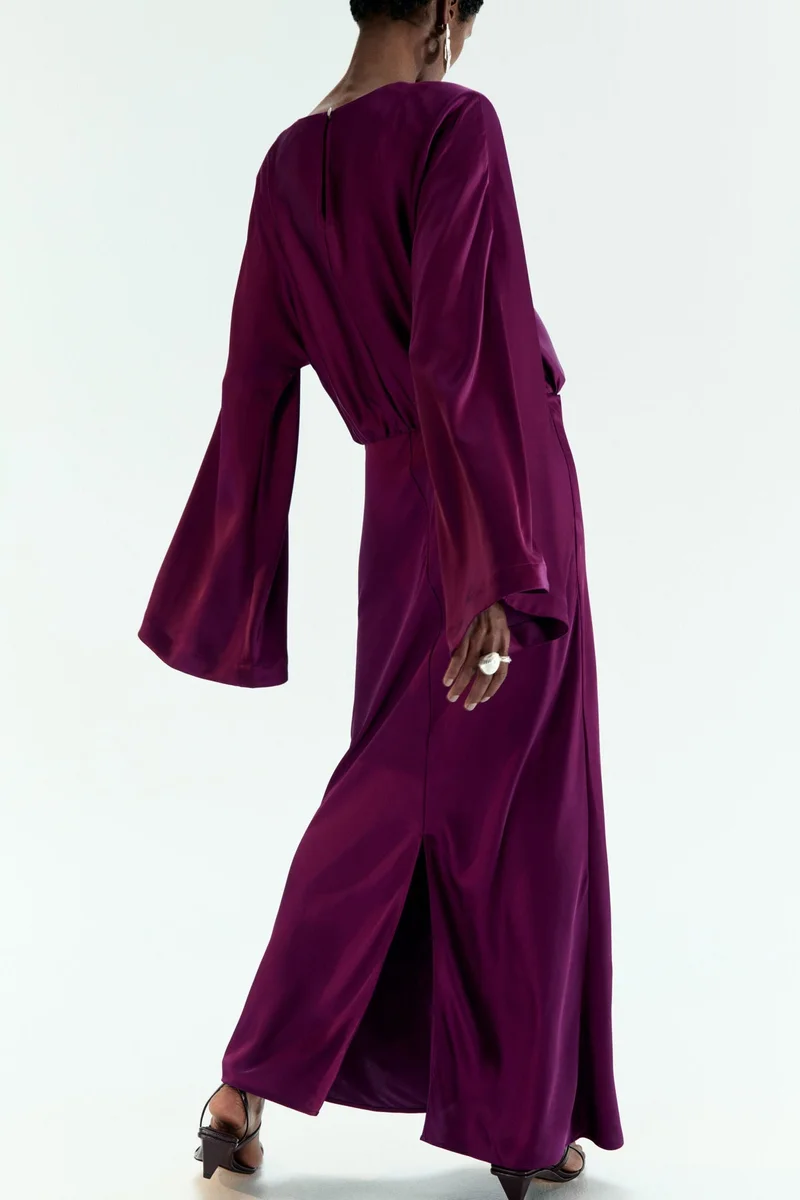 H&M Shoulder-pad satin dress